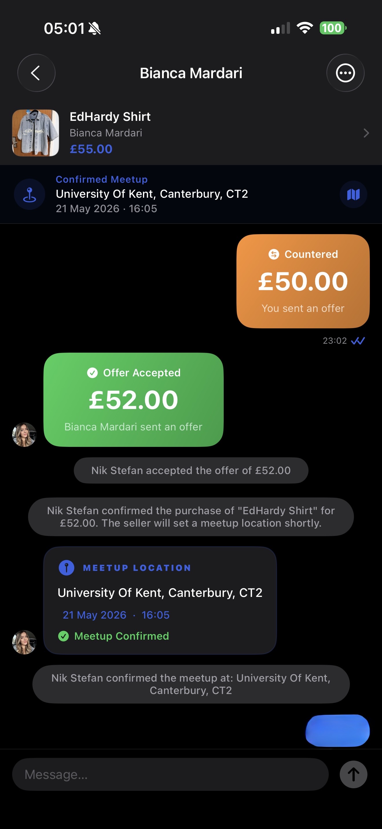 UniMarket chat